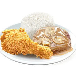 Burgersteak with Rice and 1pc Chicken.jpeg
