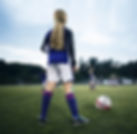 Rearview of a Girl Soccer Player