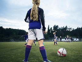 Rearview of a Girl Soccer Player
