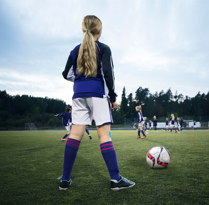 Rearview of a Girl Soccer Player