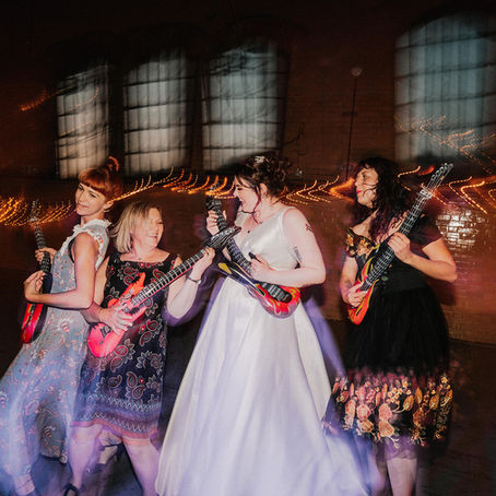 An alternative Sheffield wedding at Steel City Chapel and Kelham Island Museum, featuring tattoos, Crocs, pop-punk vibes and zero traditions.