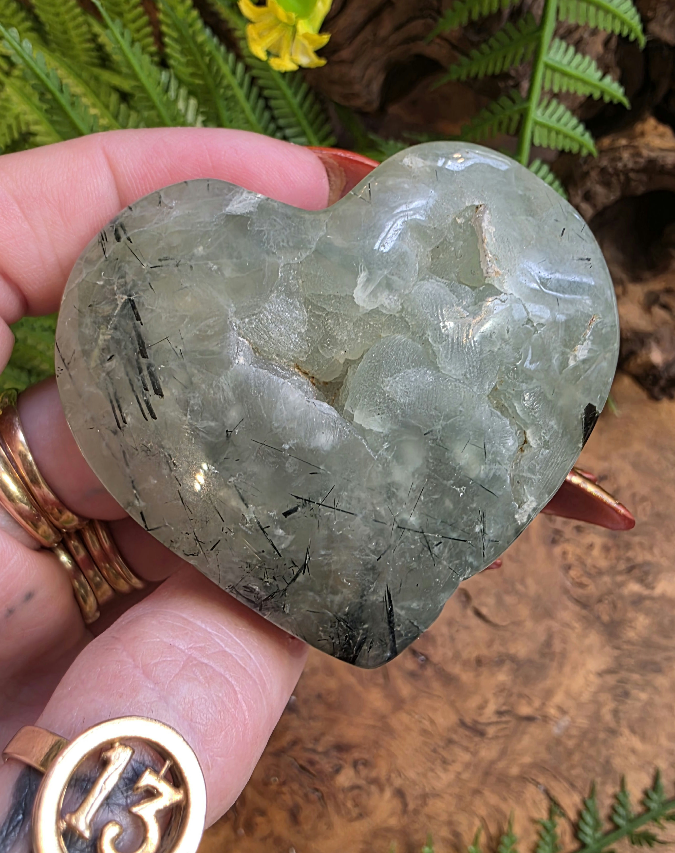 Prehnite and Epidote heart 