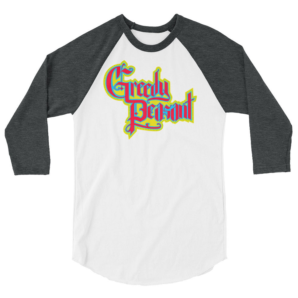 Thumbnail: Greedy Peasant 3/4 sleeve unisex raglan shirt