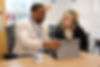 Adviser helping woman