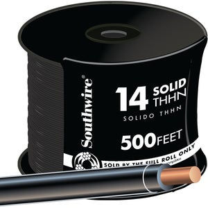 Southwire 500 Ft. 14 AWG Solid Black THHN Electrical Wire
