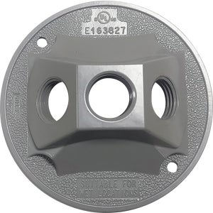 Southwire 3-Hole Round Aluminum Gray Weatherproof Cover