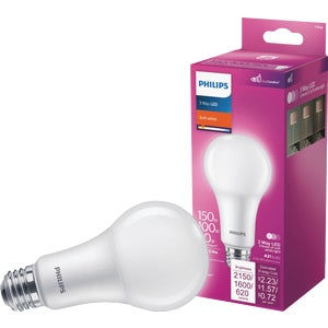 Philips 50/100/150W Equivalent Soft White A21 Medium 3-Way LED Light Bulb