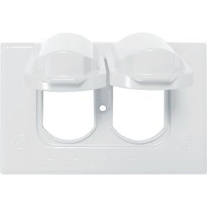 Southwire Single Gang Horizontal White Weatherproof Duplex Cover