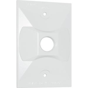 Southwire Single Gang Weatherproof 1-Hole White Rectangular Cover