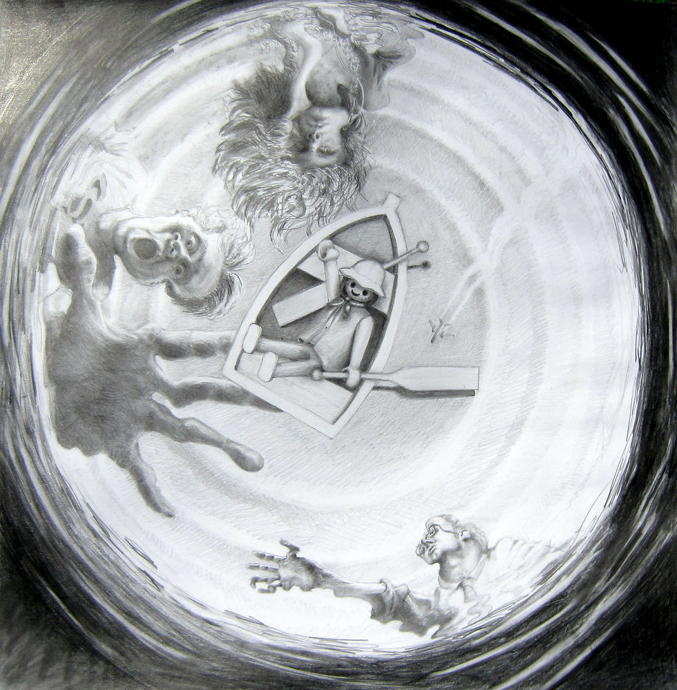 Lost, crayon sur papier, 50 x 50 cm, 2013