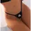 Thumbnail: QOS Leisure Ladies Solid Color Sexy Thong Panty, Seamless G-String Black