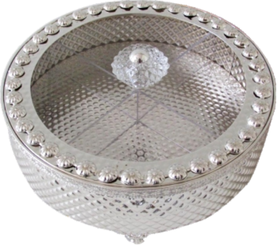 The Elegant Silver Dry Fruit Partition Box (10-inch)