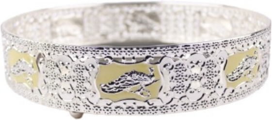 The Majestic Luminous Yellow German Silver Serving Tray (10-inch)