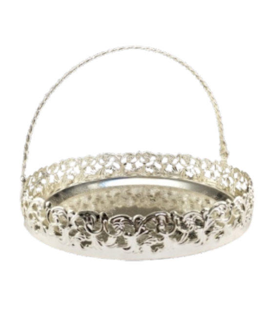 The Grand Filigree German Silver Round Basket (9.25-inch)