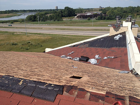 Drone inspection of roof shingle damage in Regina