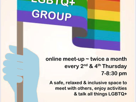 Be part of a safe, relaxed and inclusive space. LGBTQ+ GROUP