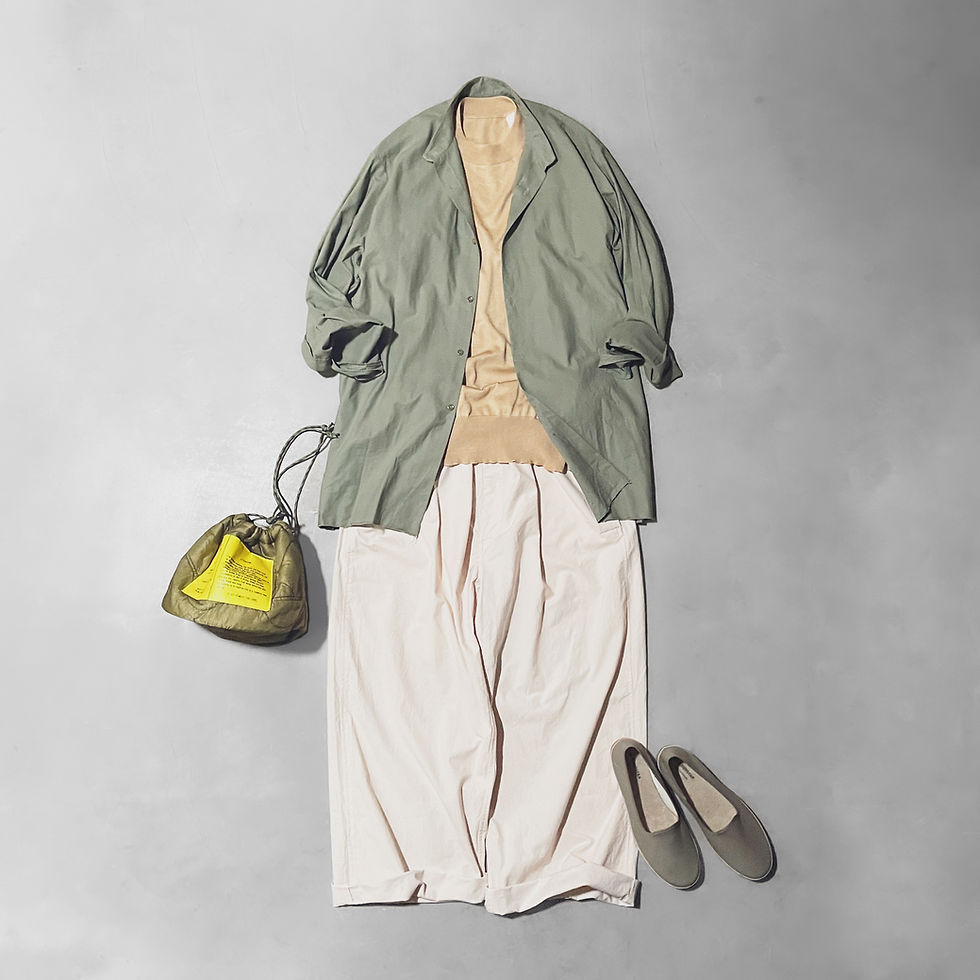 サムネイル： ITALIA VINTAGE / Over pants : Dead stock (Tea dye,Remake)　イタリア軍 / オーバーパンツ