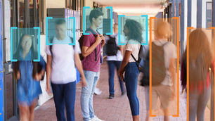 Video analytics identifying students.