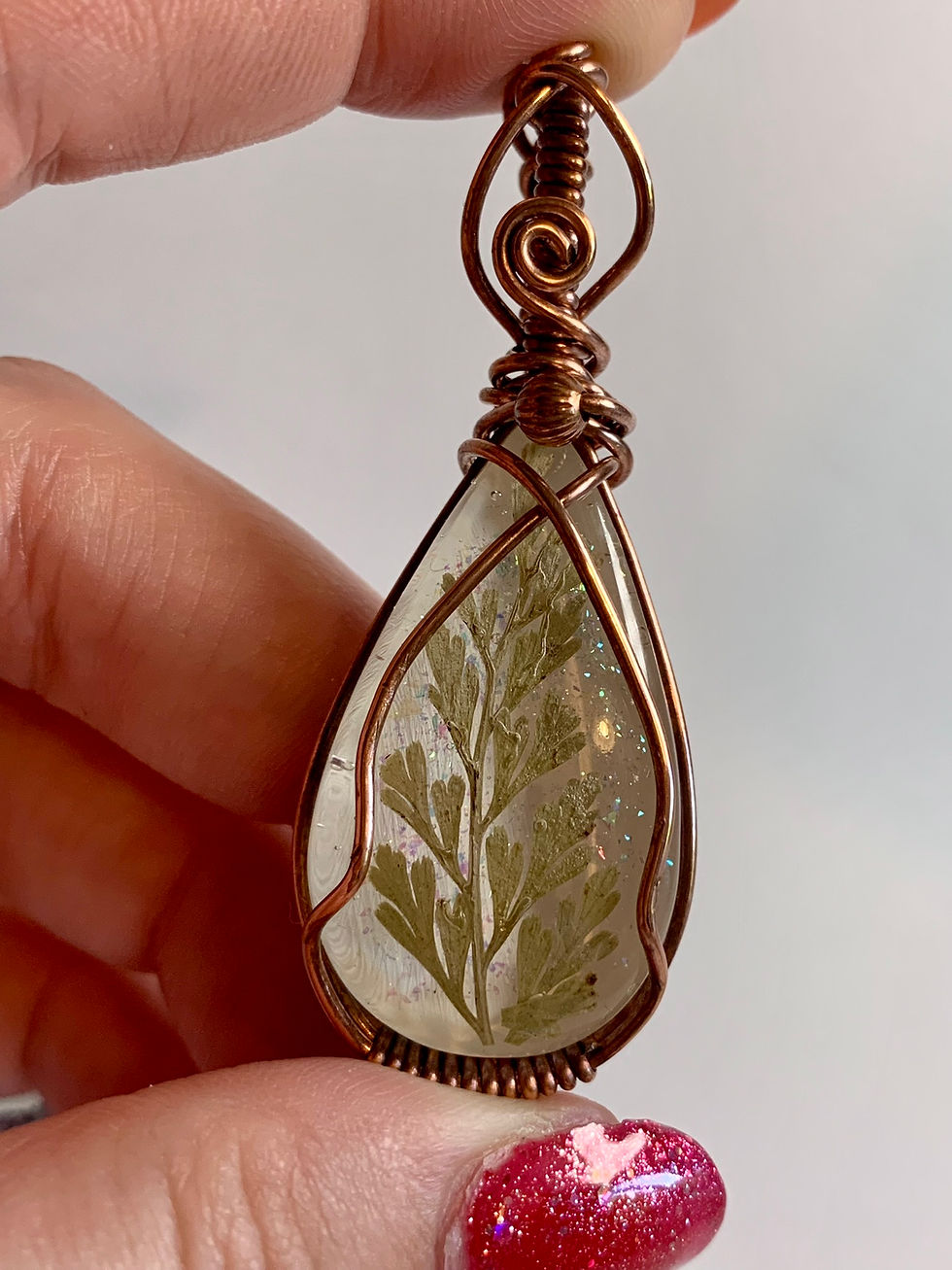 Thumbnail: Copper Botanical Leaf Pendant