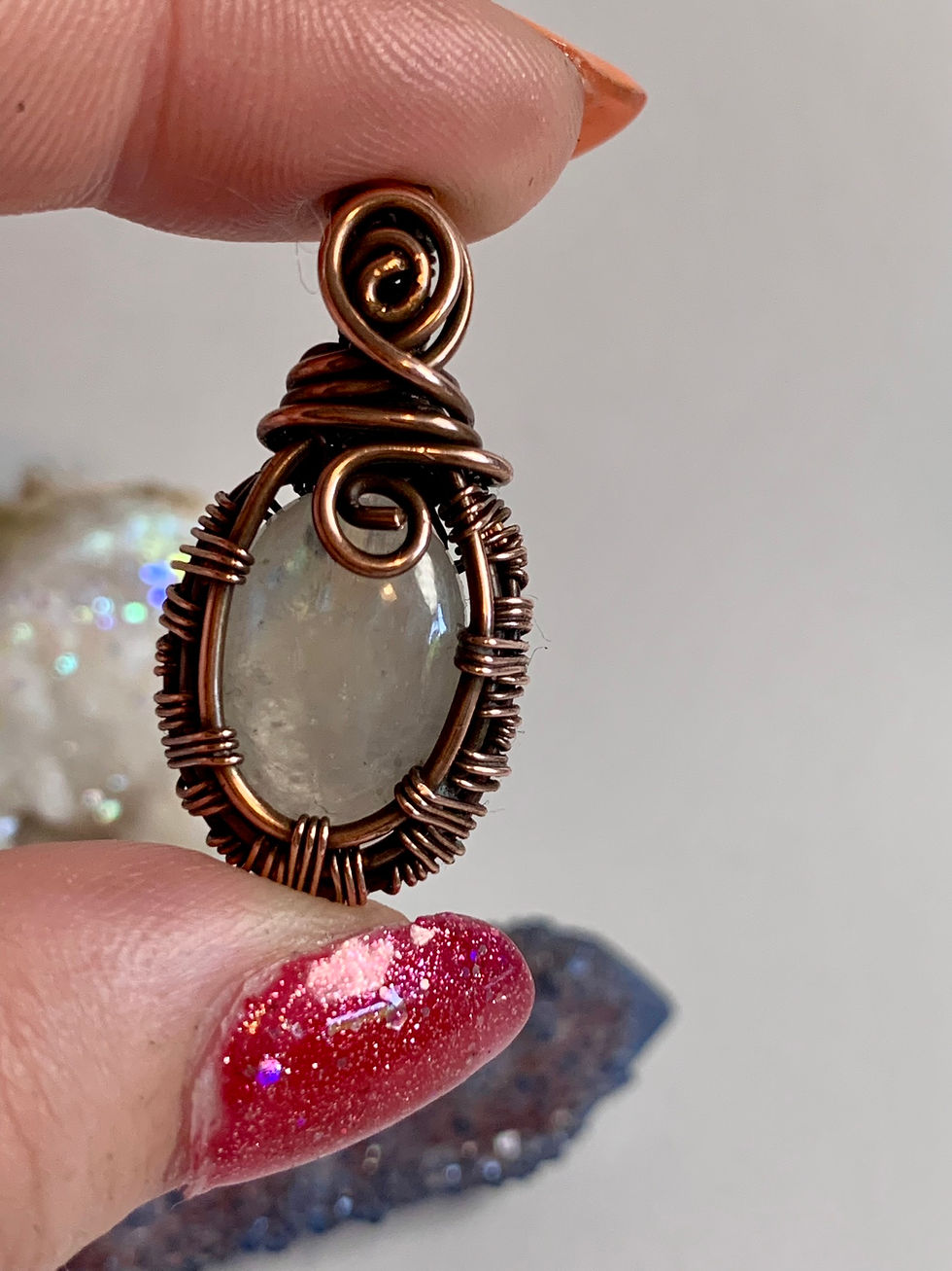 Thumbnail: Mini Moonstone Woven Pendant
