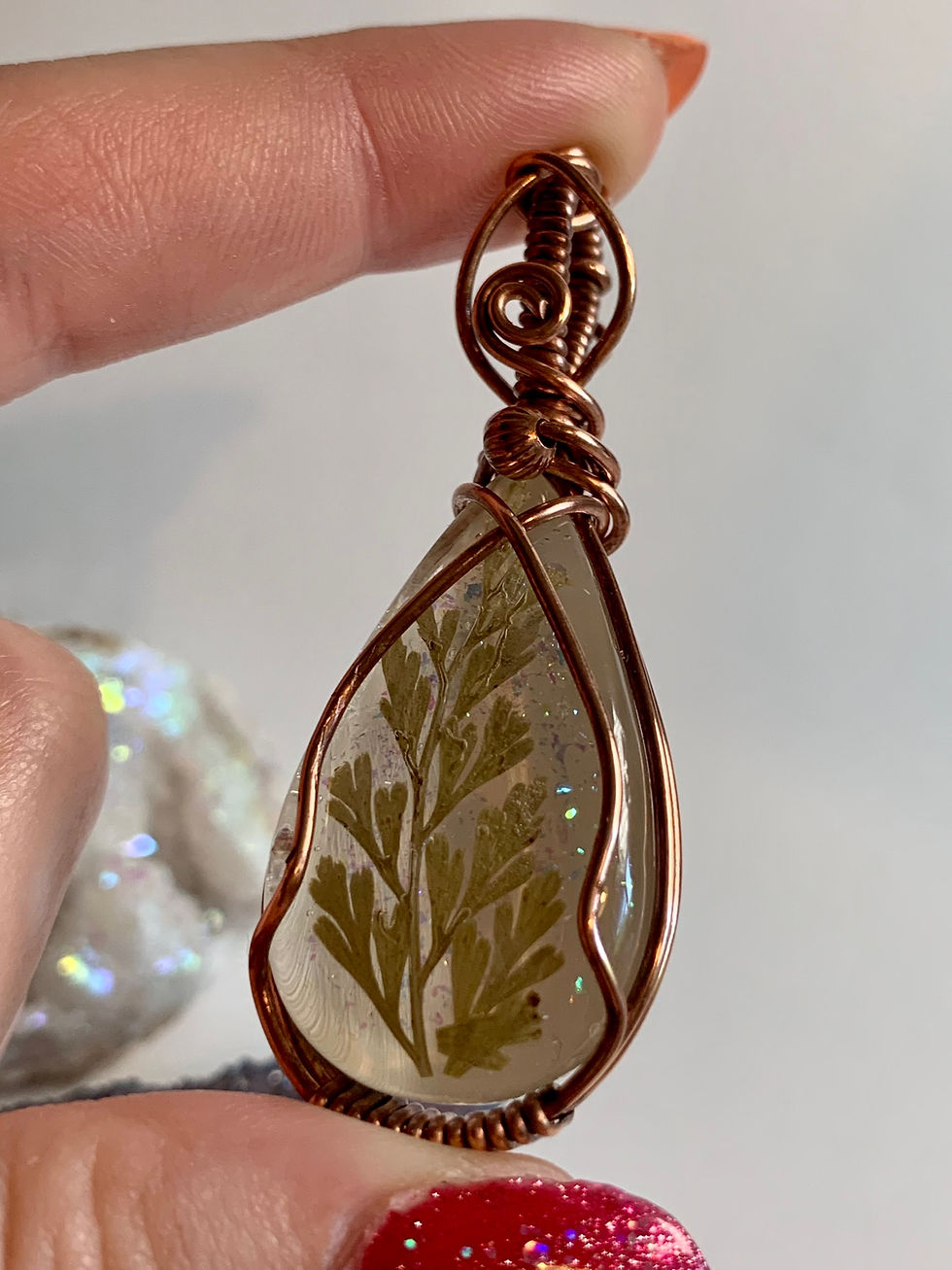 Thumbnail: Copper Botanical Leaf Pendant