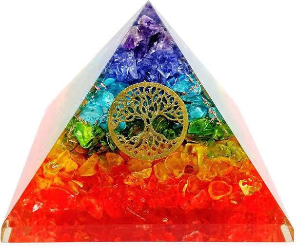 Seven Chakra Orgone Tree Pyramid
