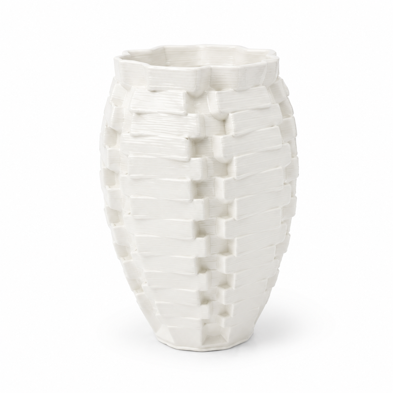 Brussel White Ceramic Vase Large