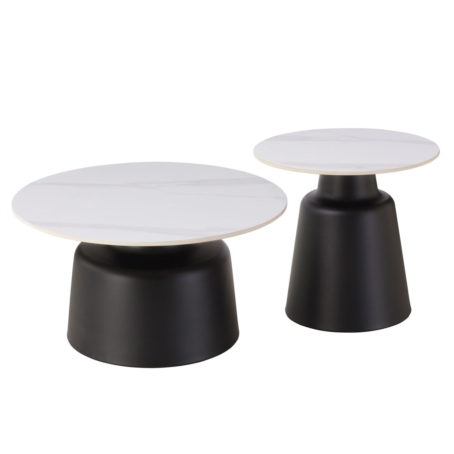 Porcelain White Coffee Tables Set 2