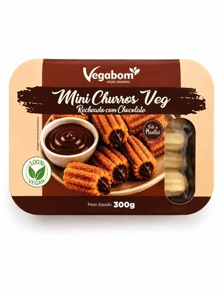 Mini Churros Vegano de Chocolate Vegabom 300g