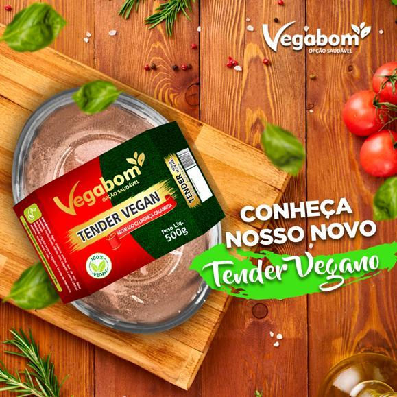 Tender vegan recheado de Linguiça Vegabom