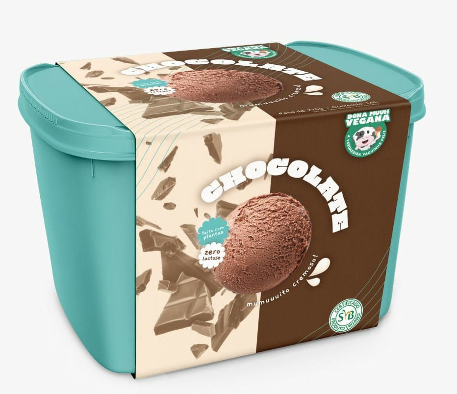 Sorvete Vegano de Chocolate Dona Muuh Vegana