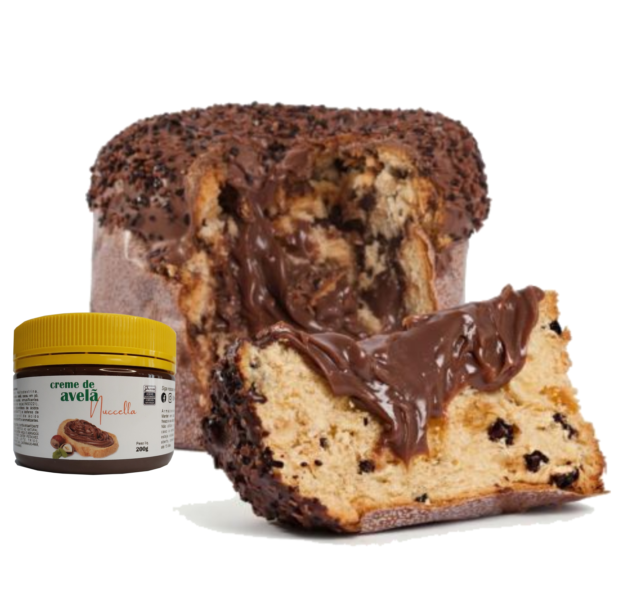 Chocotone vegano recheado com Nuccella New Flavor