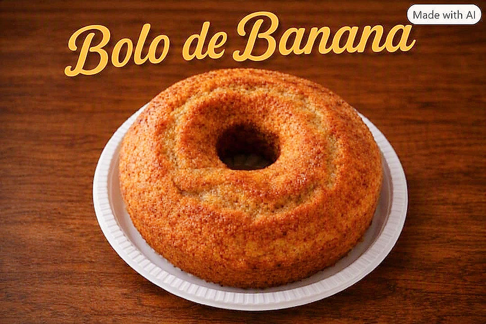 Bolo Caseiro de Banana - Bolo vegano inteiro 400g