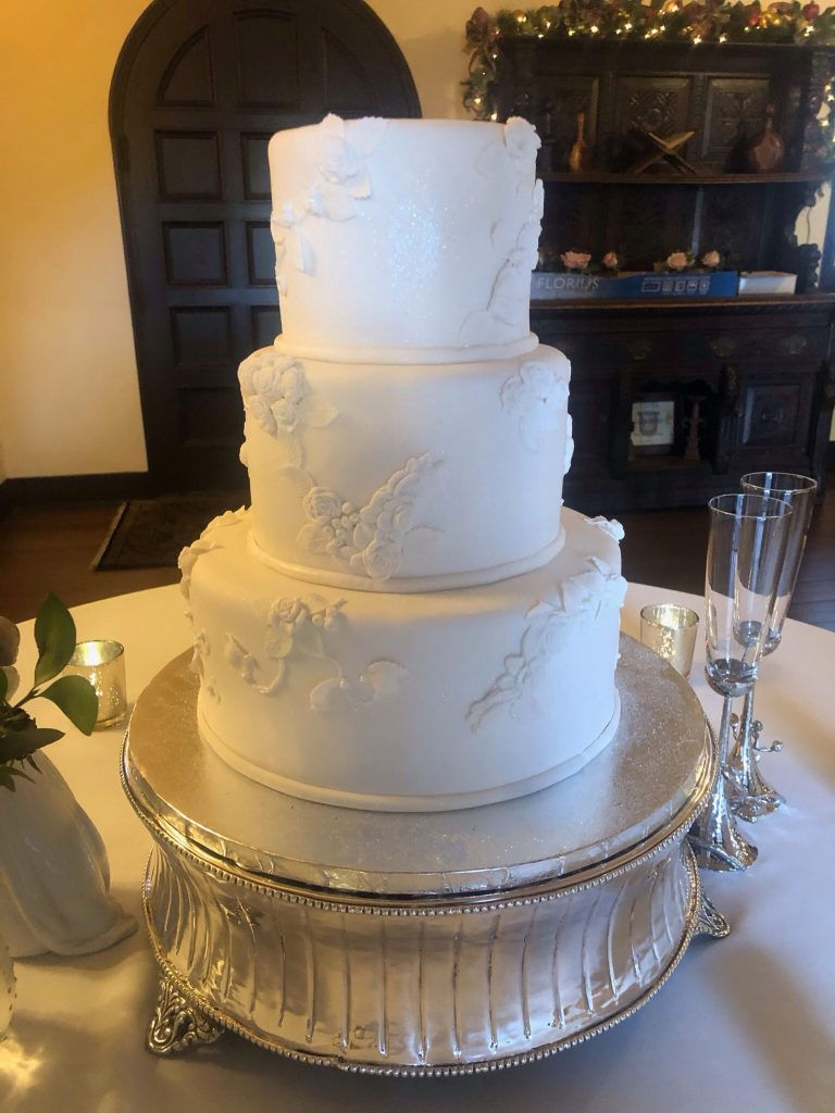 White on white cake