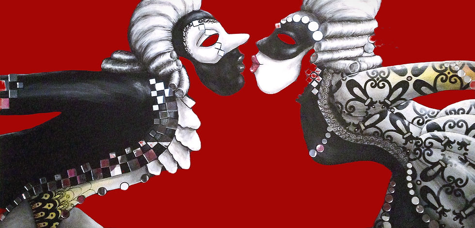 Baroque Sweet Kiss, 24" x 48" Acrylic on Particle Board + mini mirrors 2014