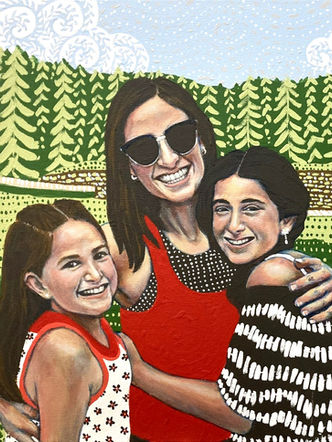 Children family portrait painting created by New York artist Melissa Mae Kors