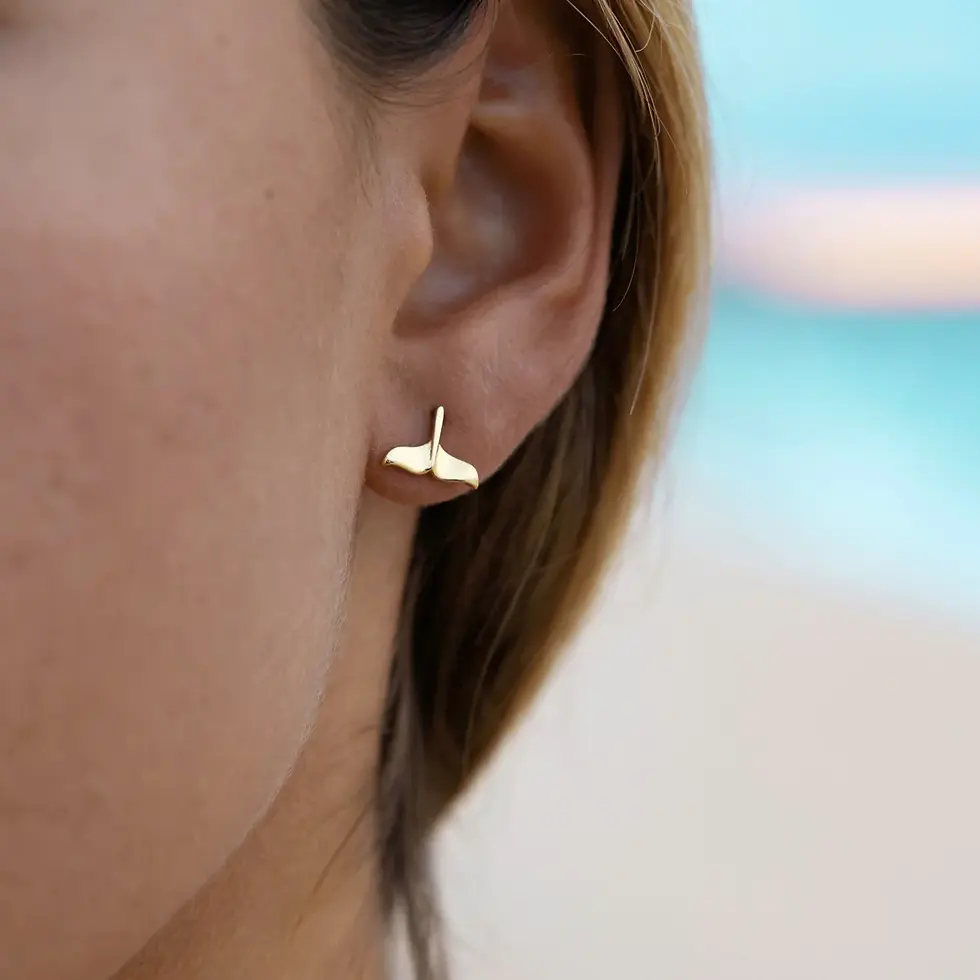 Golden Whale Spirit Studs