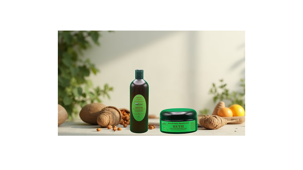 Eye-level view of organic skincare bottles with natural ingredients