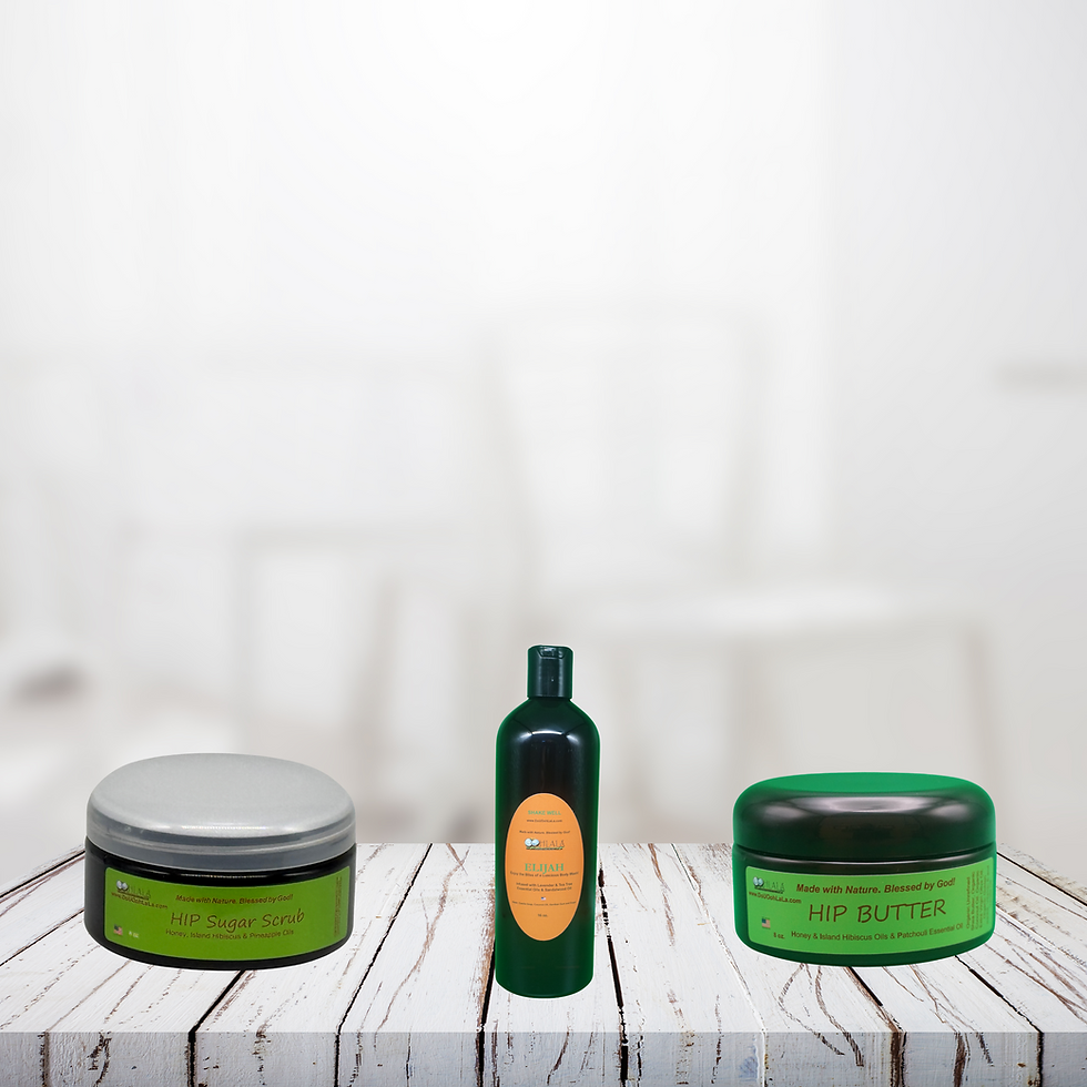 High angle view of Ooh La La Skin Care product line arranged on a white surface