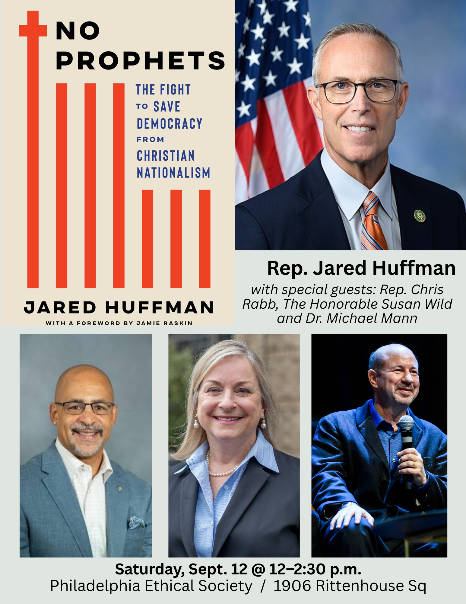 Combatting Christian Nationalism in Congress: An Afternoon with Free Thought Champions - Saturday, September 12 at 12:00 PM at Philadelphia Ethical Society in Rittenhouse, Philadelphia