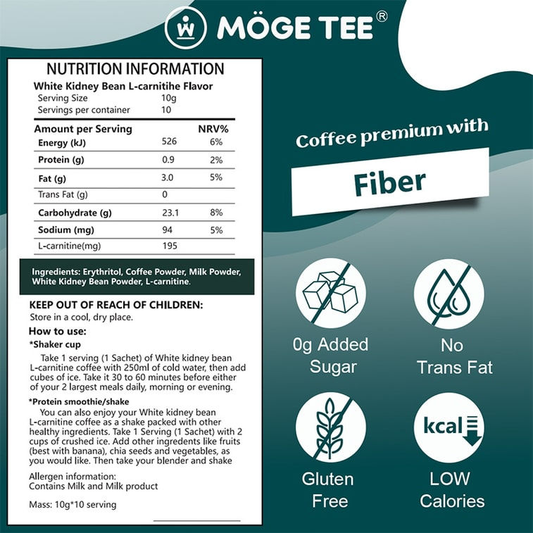 Thumbnail: Möge Tee White Kidney Bean L-Carnitine Coffee | 100g | 10 Bags