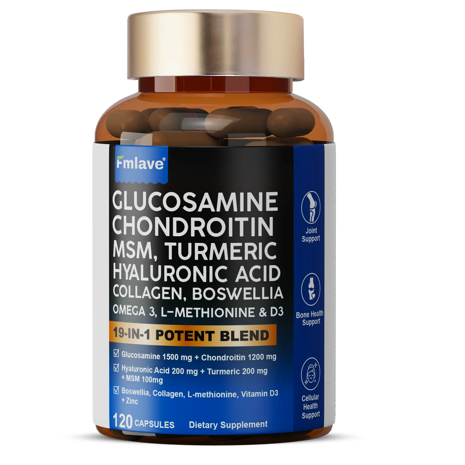 Fmlave Glucosamine Chondroitin MSM 19-in-1 | 120 Capsules