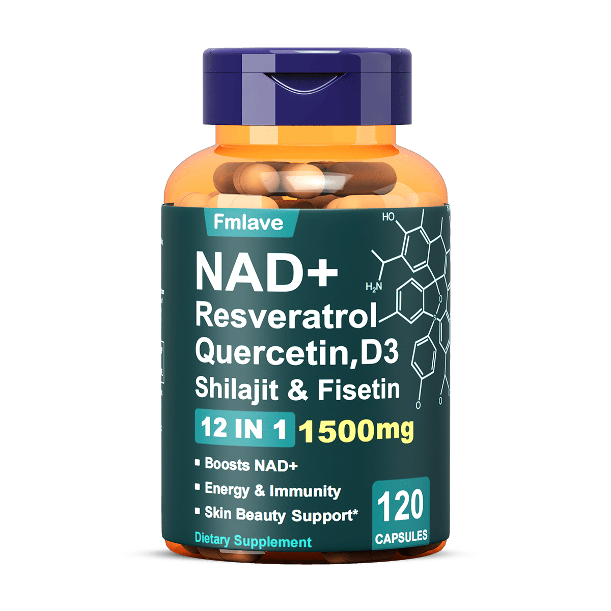 Fmlave NAD+ NR & Resveratrol Complex | 120 Capsules