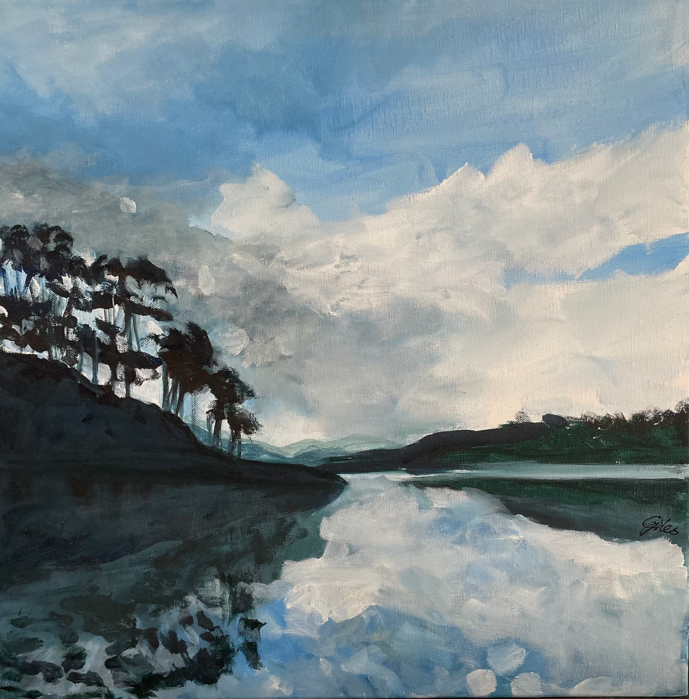 Winter Reflections 40x40cm acrylic on canvas 