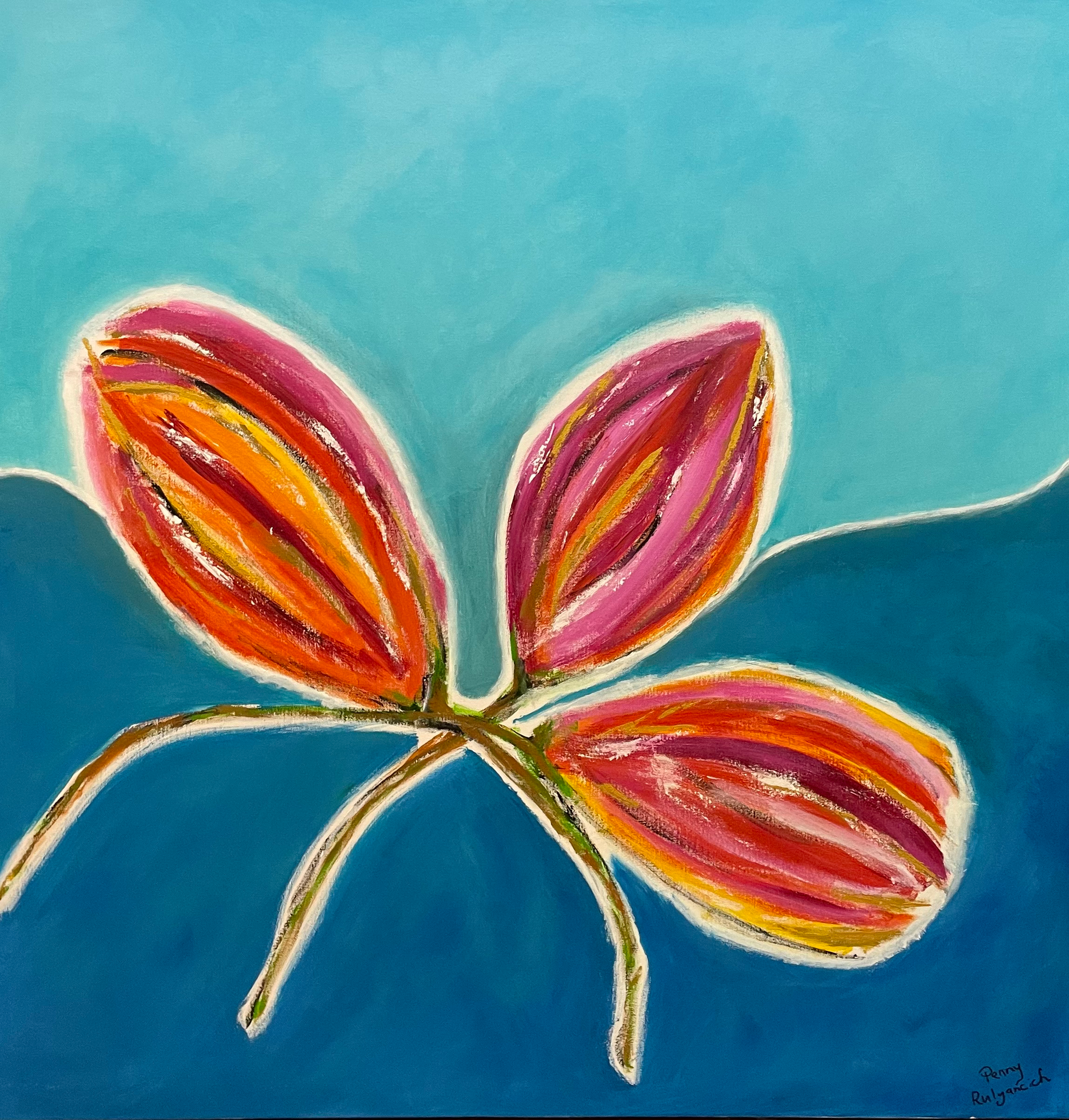 Spring Blooms 102x102cm acrylic 