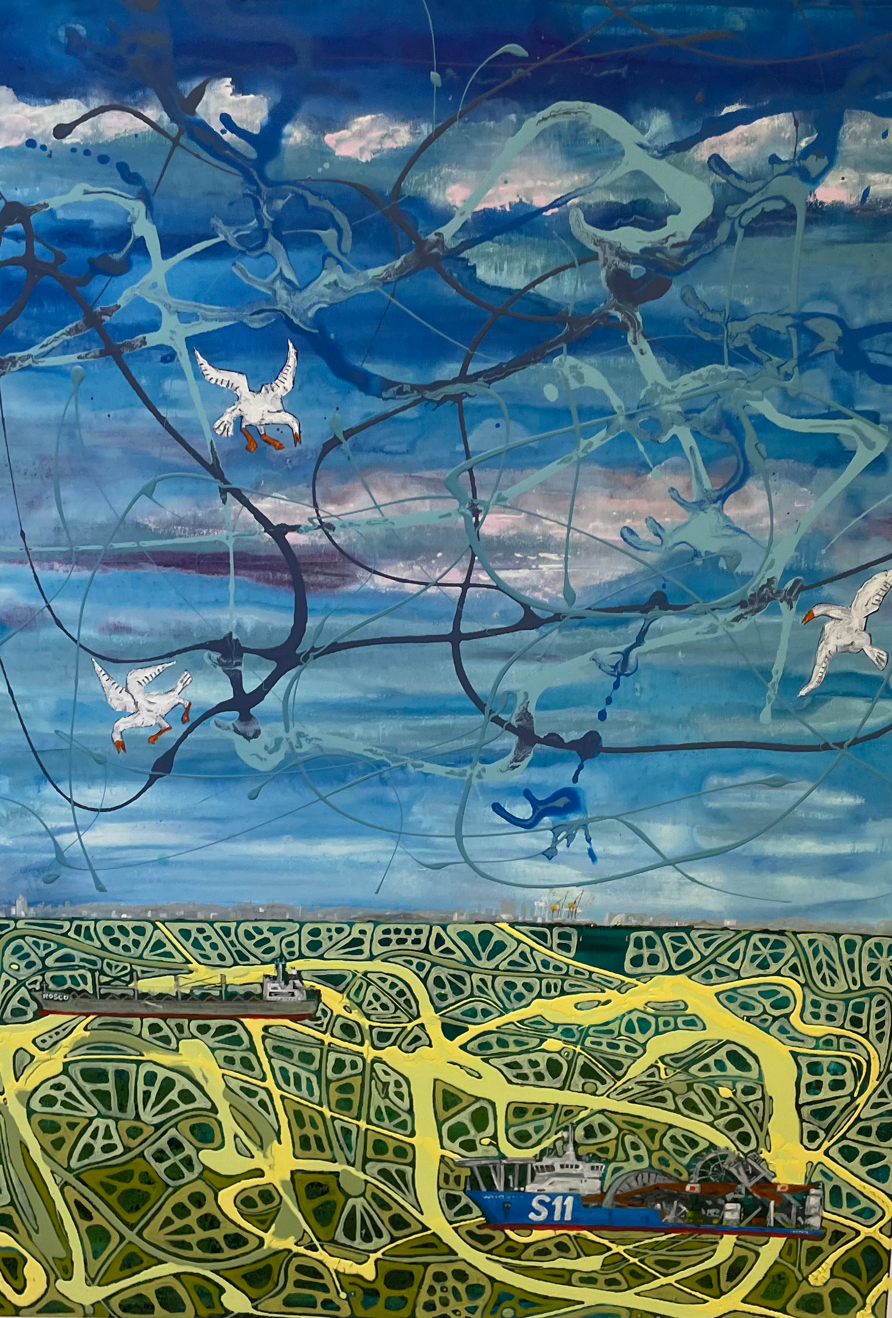 Waiting on the gauge 100x75cm acrylic 