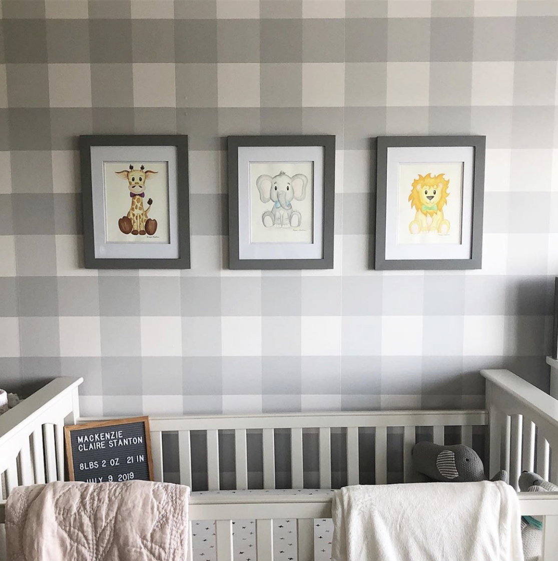 Bo'Tied Baby Animal Nursery Paintings