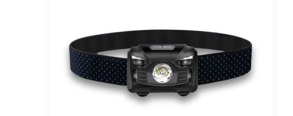 פנס ראש שחור עם רצועת ראש נוחה