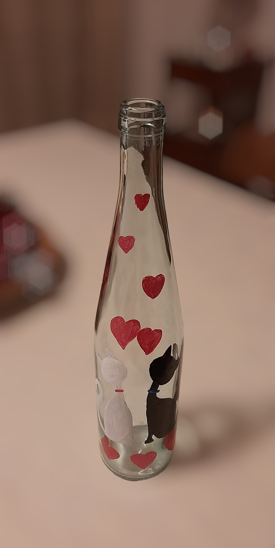 bottiglia gatti innamorati