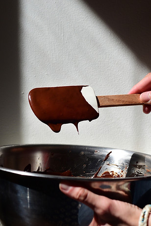 Fair Trade Cacao Dripping Off Spatula